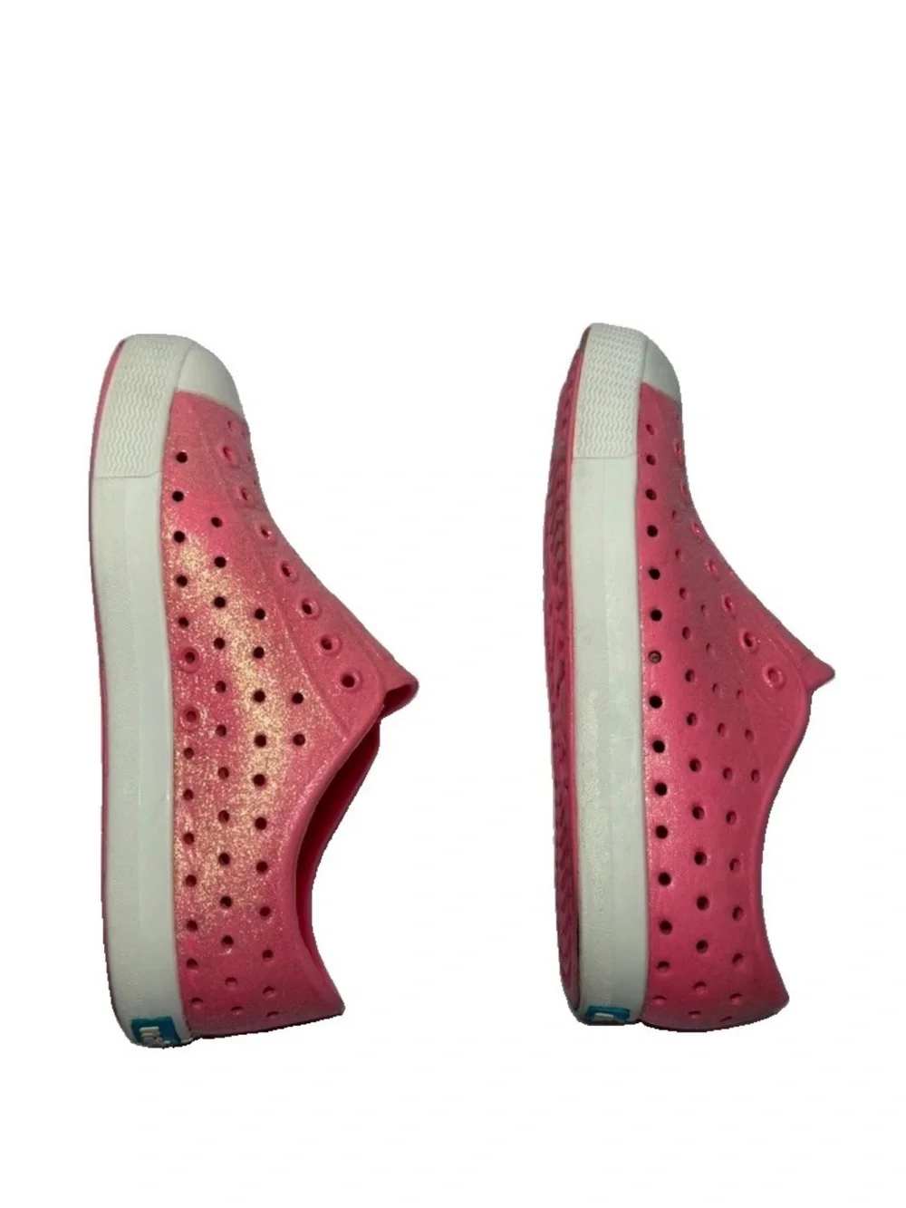 Native Jefferson Bling Girls Youth J1 Pink Sparkle Shoe Slip On
